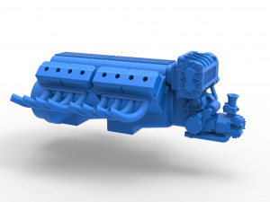 Engine 2 V8 Version 6 Scale 1 to 25 Model do druku 3D