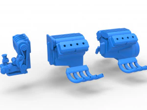 Engine 2 V8 Version 6 Scale 1 to 25 3D Print Model