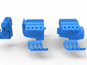 Engine 2 V8 Version 6 Scale 1 to 25 3D Print Model