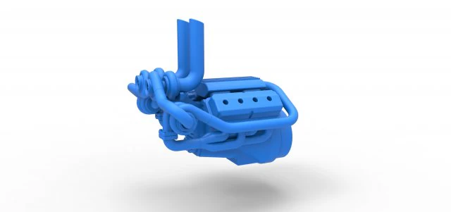 Quad turbo V8 Engine Scale 1 to 25 3D Print Model .c4d .max .obj .3ds .fbx .stl .blend 