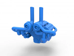 Quad turbo V8 Engine Scale 1 to 25 3D Print Model