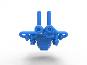 Quad turbo V8 Engine Scale 1 to 25 3D Print Model