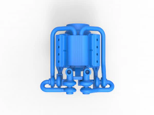 Quad turbo V8 Engine Scale 1 to 25 3D Print Model