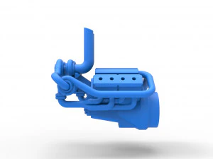 Quad turbo V8 Engine Scale 1 to 25 3D Print Model