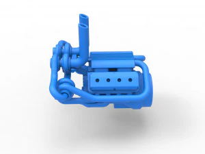 Quad turbo V8 Engine Scale 1 to 25 3D Print Model