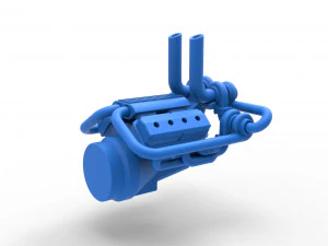 Quad turbo V8 Engine Scale 1 to 25 3D Print Model