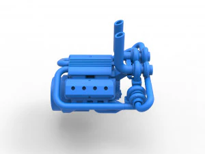 Quad turbo V8 Engine Scale 1 to 25 3D Print Model