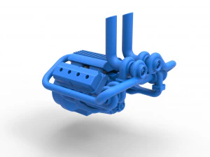 Quad turbo V8 Engine Scale 1 to 25 3D Print Model