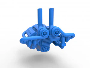 Quad turbo V8 Engine Scale 1 to 25 3D Print Model