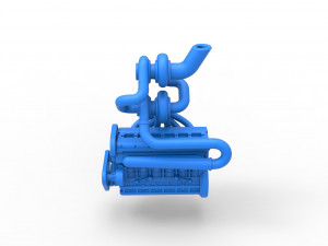 Twin Turbo straight-six engine Version 3 Scale 1 to 25 3D Принт Модель
