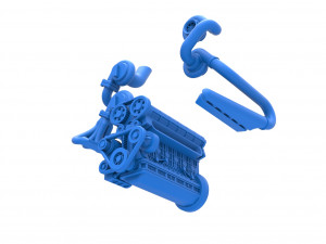 Twin Turbo straight-six engine Version 3 Scale 1 to 25 3D Принт Модель