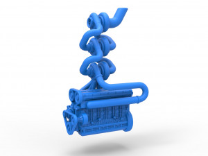 Triple Turbo straight-six engine Scale 1 to 25 3D-printmodel