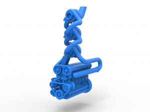 Triple Turbo straight-six engine Scale 1 to 25 3Dプリントモデル