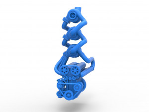Triple Turbo straight-six engine Scale 1 to 25 3Dプリントモデル