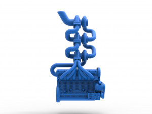 Triple Turbo straight-six engine Scale 1 to 25 3Dプリントモデル
