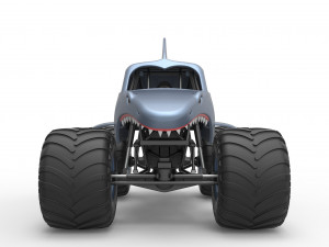 Shark Monster Truck Scale 1 to 25 3D Print Model