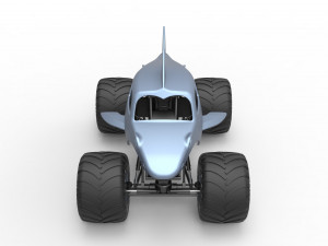 Shark Monster Truck Scale 1 to 25 3D Print Model