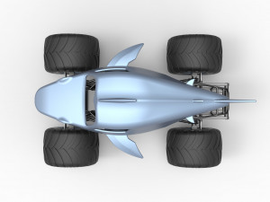 Shark Monster Truck Scale 1 to 25 3D Print Model