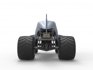 Shark Monster Truck Scale 1 to 25 3D Print Model