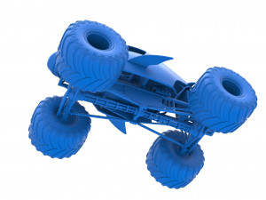 Shark Monster Truck Scale 1 to 25 3D Print Model