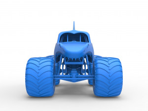 Shark Monster Truck Scale 1 to 25 3D Print Model