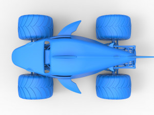 Shark Monster Truck Scale 1 to 25 3D Print Model