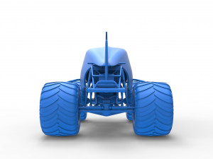 Shark Monster Truck Scale 1 to 25 3D Print Model