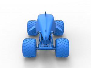 Shark Monster Truck Scale 1 to 25 3D Print Model