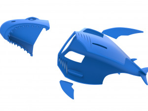 Shark shell for monster truck Scale 1 to 25 3D Baskı Modeli