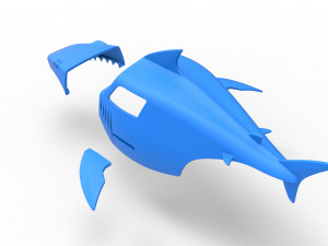 Shark shell for monster truck Scale 1 to 25 3D Baskı Modeli