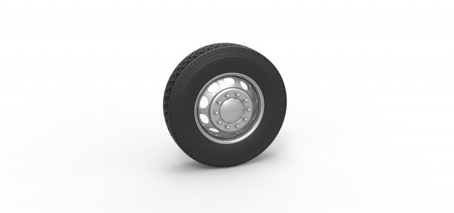 10 Hole front wheel of old school truck Scale 1 to 25 3D 打印模型 .c4d .max .obj .3ds .fbx .stl .blend 