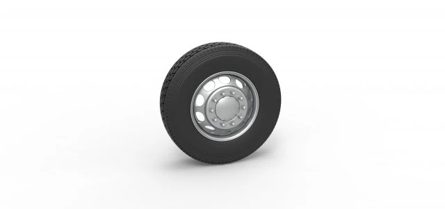 10 Hole front wheel of old school truck Scale 1 to 25 3D Print Model .c4d .max .obj .3ds .fbx .stl .blend 