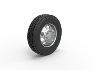 10 Hole front wheel of old school truck Scale 1 to 25 3D 打印模型