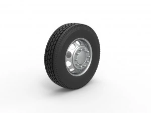 10 Hole front wheel of old school truck Scale 1 to 25 3D Print Model