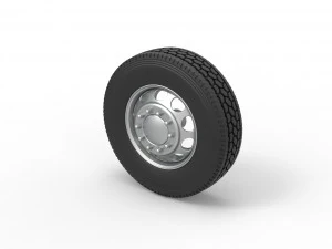 10 Hole front wheel of old school truck Scale 1 to 25 3D Print Model