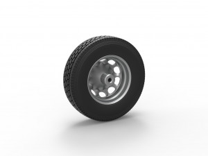 10 Hole front wheel of old school truck Scale 1 to 25 3D 打印模型