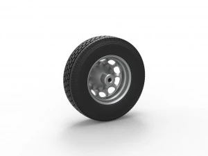 10 Hole front wheel of old school truck Scale 1 to 25 3D Print Model