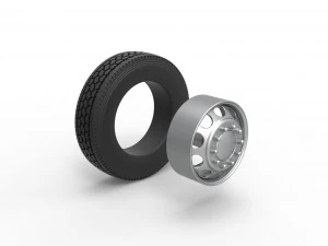 10 Hole front wheel of old school truck Scale 1 to 25 3D Print Model