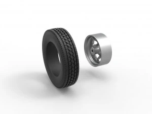 10 Hole front wheel of old school truck Scale 1 to 25 3D Print Model