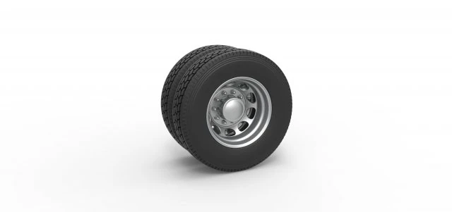 10 Hole rear double wheel of old school truck Scale 1 to 25 3D Print Model .c4d .max .obj .3ds .fbx .stl .blend