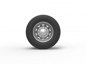 10 Hole rear double wheel of old school truck Scale 1 to 25 Model do druku 3D