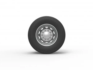 10 Hole rear double wheel of old school truck Scale 1 to 25 3D Print Model