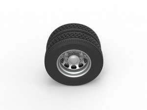 10 Hole rear double wheel of old school truck Scale 1 to 25 Model do druku 3D