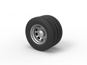 10 Hole rear double wheel of old school truck Scale 1 to 25 Model do druku 3D