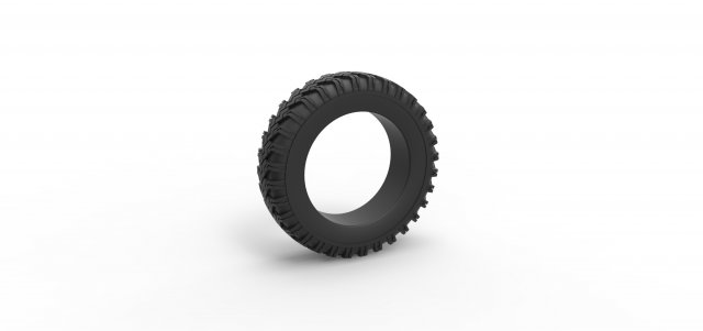 Military tire 11 Scale 1 to 25 3D-printmodel .c4d .max .obj .3ds .fbx .stl .blend 