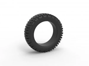 Military tire 12 Scale 1 to 25 3D Print Model