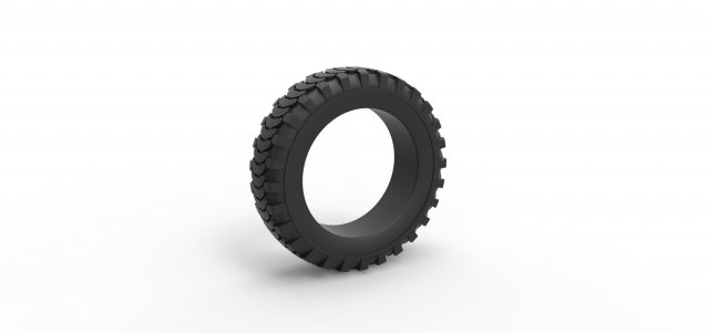 Military tire 13 Scale 1 to 25 3D 프린트 모델 .c4d .max .obj .3ds .fbx .stl .blend 