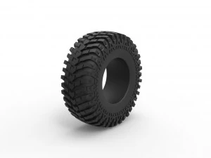Offroad tire 88 Scale 1 to 25 3D Print Model