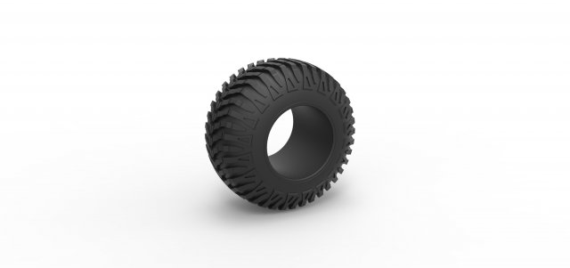Offroad tire 90 Scale 1 to 25 3Dプリントモデル .c4d .max .obj .3ds .fbx .stl .blend 