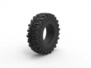 Offroad tire 91 Scale 1 to 25 3D Print Model